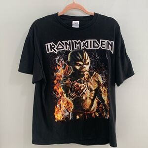 Iron Maiden 2017 Book Of Souls World Tour Black Graphic Tee Size Large